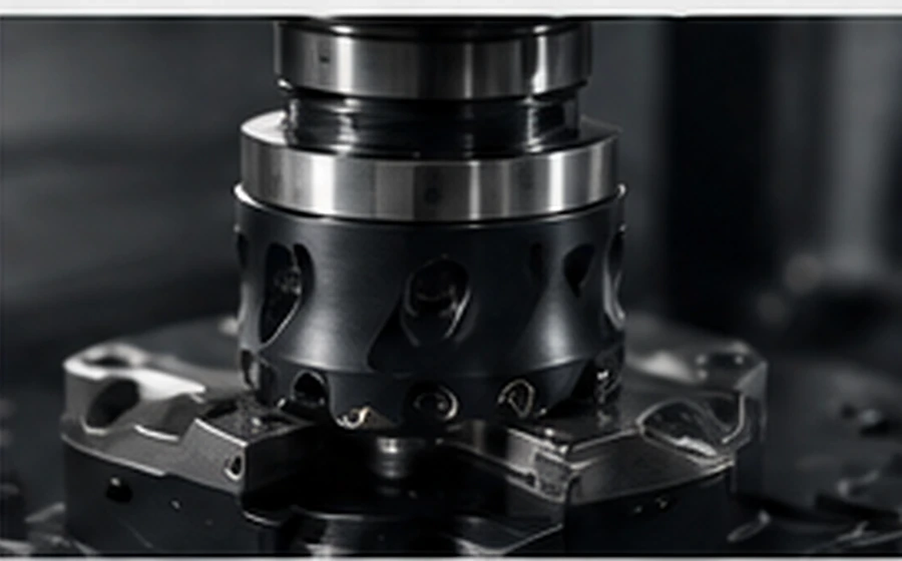 Close-up machining process detail